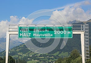 sign road in the border between Italy and Austria in the place c