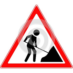 The sign road works are being carried out.