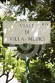 Sign in Rome, Italy.