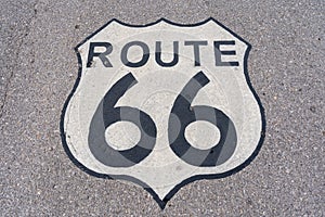 Sign for Route 66 in El Reno, USA.