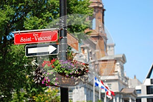 Saint Vincent Street in Old Montreal, Quebec, Canada photo