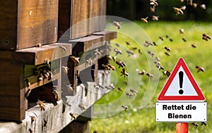 Sign Save the bees german 