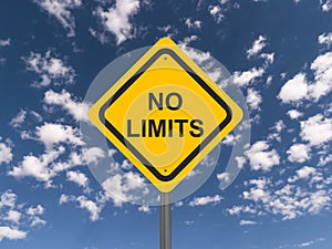 Sign saying no limits photo