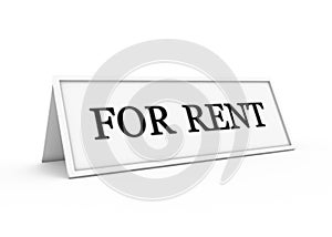 A sign saying for rent