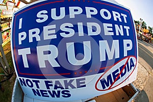 Sign Says I Support President Trump Not Fake News Media