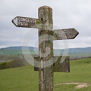 Sign showing the path