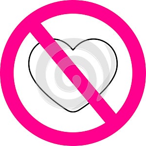 The sign of the sign prohibits love photo