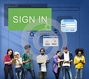 Sign-In Sign-Up Join Registry Membership Concept photo