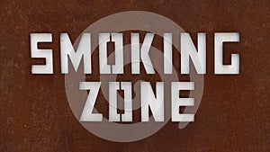 Sign of smoking zone. Close up of designated smoking area sign. For peace of mind to separate the smokers from the non-smoking