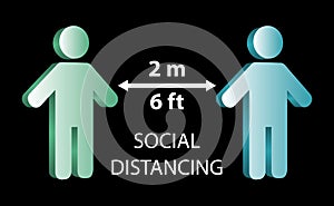 Sign with social distancing demand