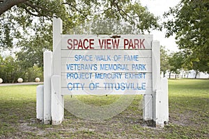 Space View Park sign, Titusville, Florida, USA photo