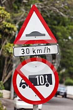 Sign Speed Trucks Restriction