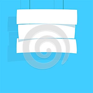 Sign Stack White Hanging From String Flat Vector