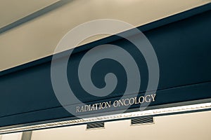 Sign stating Radiation Oncology