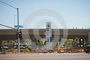 Sign stating San Diego International Airport