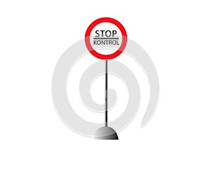 Sign stop control, the customs checkpoint in vector for print or design