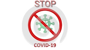 Sign Stop Coronavirus Alert. Animation of Stop sign icon notifications