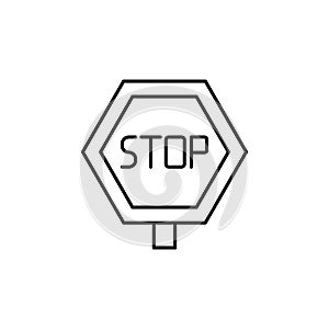 Sign, stop icon. Simple line, outline vector elements of driving school icons for ui and ux, website or mobile application