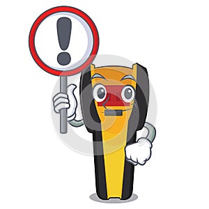 With sign stud finder isolated with the character