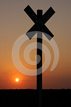 Sign at sunset