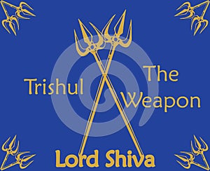 Sign and Symbol Drawing of Lord Shivas The Powerful Weapon Trident and Shiv Nama
