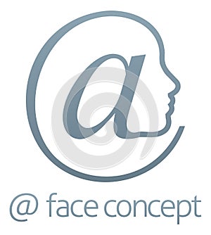 At Sign Symbol Face Concept