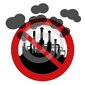 Sign and symbol for stoppage of heavy industry