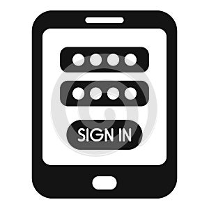 Sign in tablet device icon simple vector. New member online