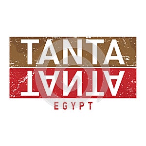 Sign tanta city Egypt, vector art image illustration