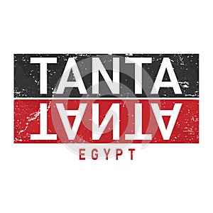 Sign tanta city Egypt, vector art image illustration