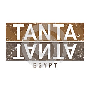 Sign tanta city Egypt, vector art image illustration