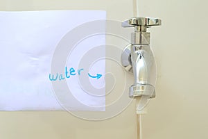 Sign beside a tap of water