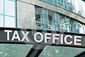 Sign Tax Office Entrance