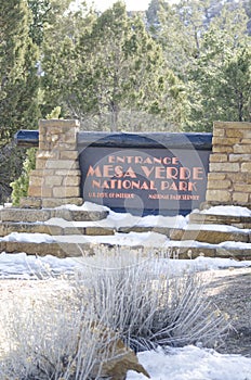 Sign to Mesa Verde National Park