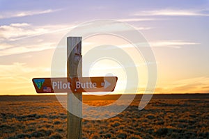 Sign to Pilot Butte along the Wild Horse Scenic Loop