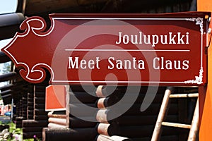 Sign to Santa Claus in the Rovaniemi