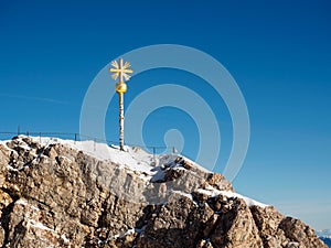 Sign on top of Zugspitze