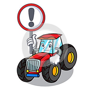With sign tractor character cartoon style