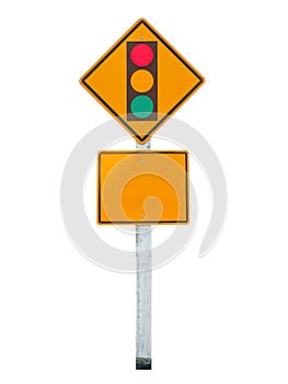 Sign of traffic lights isolated on white background