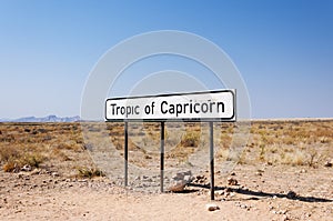 Sign of the Tropic of Capicorn in Namibia