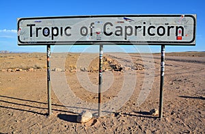 Sign of Tropic of Capricorn on C14 Namibia or the Southern Tropic