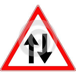 The sign is two way traffic. Vector image.