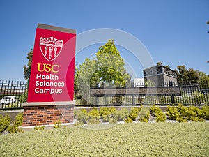 Sign of the University of Southern California Health Sciences Ca