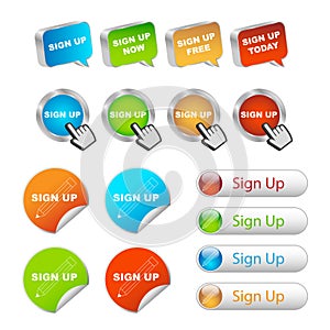 Sign up buttons