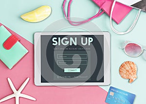 Sign Up Form Button Graphic Concept