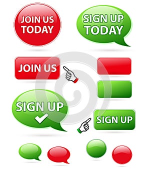 Sign up & join us icons