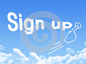 Sign up message cloud shape