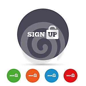 Sign up sign icon. Registration symbol.