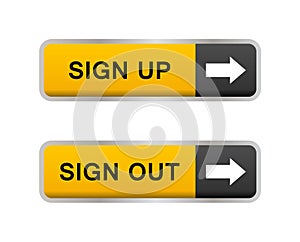 Sign up sign out button