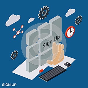 Sign up vector concept illustration
